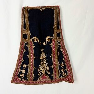 Vintage Greek Wool Embroidered Womens Apron Podia Karagounoi Flawed